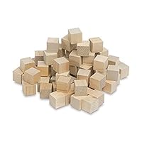 Wooden Cubes - 3/4 Inch - Wood Square Blocks For Math, Puzzle Making, Crafts & DIY Projects (3/4") - by Craftparts Direct - Bag of 100