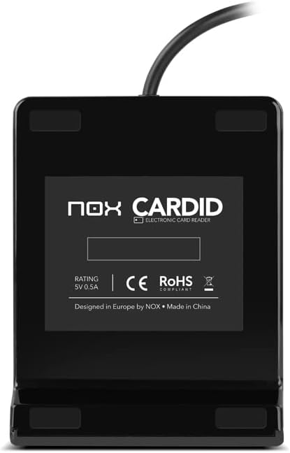 PRODUTOS NOX XTREME Leitor de Cartão Eletrónico Cidadão -NXLITECARDID- Compatível com Cartão de Cidadão (Portugal) e DNI Eletrónico (Espanha). Conexão USB 2.0, dimensões 65x85x18mm, cor preta