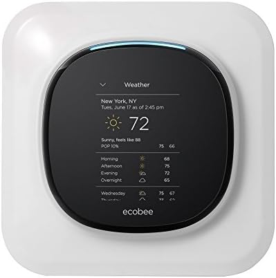 Wall Plate Cover Mounting for Ecobee4 Alexa-Enabled Smart Wifi Thermostat, ABS, White
