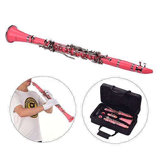 Clarinet,Muslady 17-Key Clarinet,Bb Flat ABS Woodwind Instrument with Carry Case Gloves Cleaning Cloth Mini Screwdriver Reed Case 10pcs Reeds - Thumbnail 3
