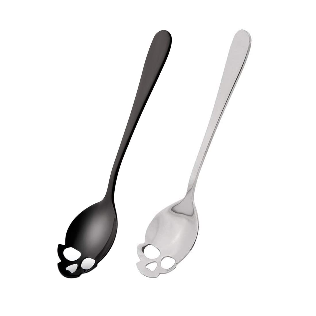 Tadipri 2 Piece Stainless Steel Unique Skull Design Multi-Purpose Mixing Spoon