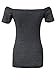 Maggie Tang Short Sleeve Trendy Fitted Off Shoulder Modal Blouse Top T-Shirt
