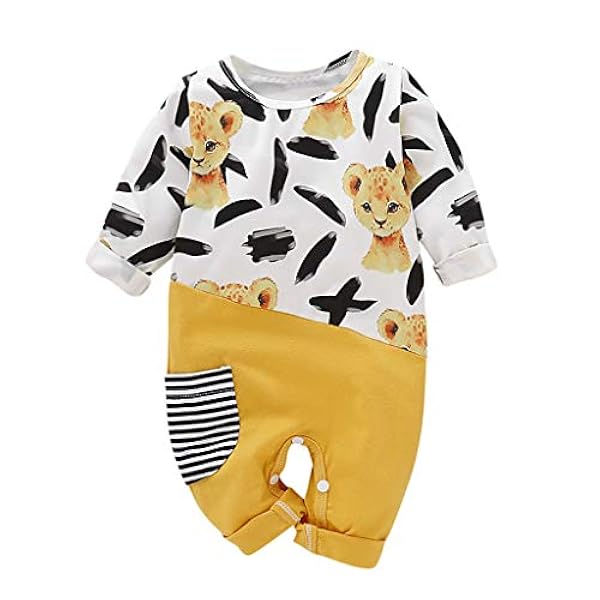 Kudico Bebe Vetements Kudico Vetements Hiver Combinaison Bebe Fille Garcon Manches Longues Impression De Lion Couture