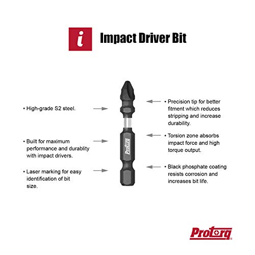 Protorq Impact Driving Accessory Set, 26-Piece,Industrial Strength, 1/4" Hex Shank