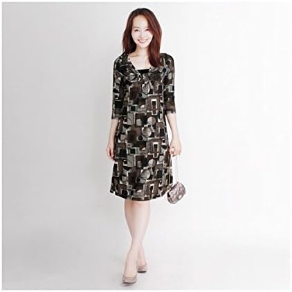 Amazon マーサ Martha キュビズムプリントジャージーワンピース ブラウン M ワンピース チュニック 通販