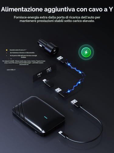 Adattatore CarPlay Wireless, AI Box Android Auto per YouTube/Netflix，4+32GB — foto 8 di 8