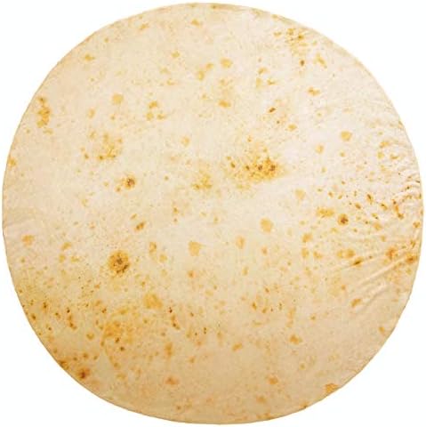 Jorbest Burritos Tortilla Blanket for Adult and Kids, Comfort Throw Blanket, Novelty Round Food Blanket for Everyone - Diameter 71 inches, Yellow Blanket