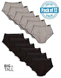 Andrew Scott Men's 12 Pack Big Man Color Cotton Briefs
