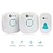 RuiLing Portable Wireless Doorbell Kit, 36 Chime Tones Operating at 1000ft/ 300m Range IP44 Waterproof 1 Push Button (Transmitter) with 2 Plug-In Door Chime (AC Receiver)- White