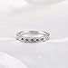 Vibrille Sterling Silver Antique Scroll Created Blue Sapphire and CZ Eternity Wedding Band Ring for Women
