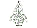 Alilang Silvery Tone Green Rhinestones Holiday Christmas Tree Star Brooch Pin