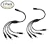 2 Pack black 1 Female to 4 male 5.5mm X 2.1mm CCTV DC Power Supply Splitter Cable