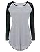 Halife Women's Crewneck Raglan Sleeve Long T-shirt Tunics Tops (XL, Black)