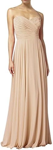 Liyuke Women's Long Mermaid Strapless Prom Dress Sweetheart Bridal Dress Champange 14