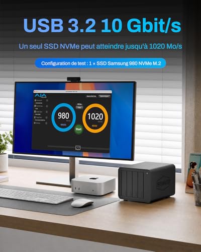 TerraMaster 2 Bays 5 Bays 8 Bays Memory USB 3.2 (Gen2) 10Gbps External Enclosure for Hard Drive Support Raid 0/1/Single/JBOD(without Disk) (D8 Hybrid 2)