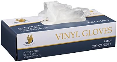 Disposable Vinyl Gloves, Powder Free, Clear, Latex Free, Allergy Free, 100 Gloves Per Box -2 Pack- (medium)