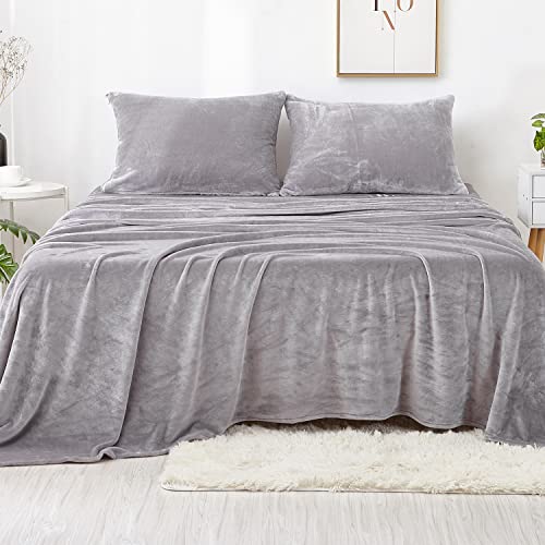 Jepson Soft Fur Velour Flannel Bed Sheets