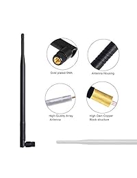 5dBi WIFI Antenna with SMA Male Connector, 2.4Ghz 5Ghz Dual Band 4G Lte Wireless Antenna for Wireless Router, WIFI Booster, Home phone, Bluetooth, Wireless Range Expander and all 3G, 4G, LTE,GSM & CDM