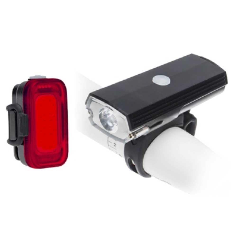 Blackburn Dayblazer 550 Front + Grid Rear Light Set: Black