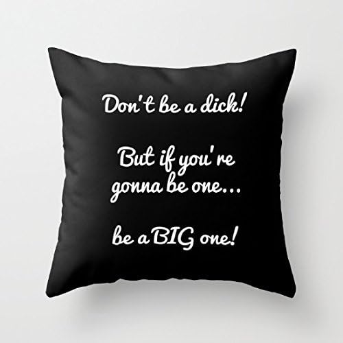 Natcrowno Decorative Pillow Case Dick Black and White Cushion Cover 18x18 inches (one sides) suitable for King-bed