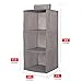 Hanging Closet Organizer,Sweater & sock Organizer with a Hook and Loops,Collapsible Storage Shelves for Clothes, pants and Shoes (Grey-3 Shelf)