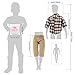 ASIV 4 Sets Boy Doll's Plaid Clothes Jacket Casual Trousers Outfit for Ken Fashionista Dolls, Clothing Accessories, Girls Christmas Birthday Gift
