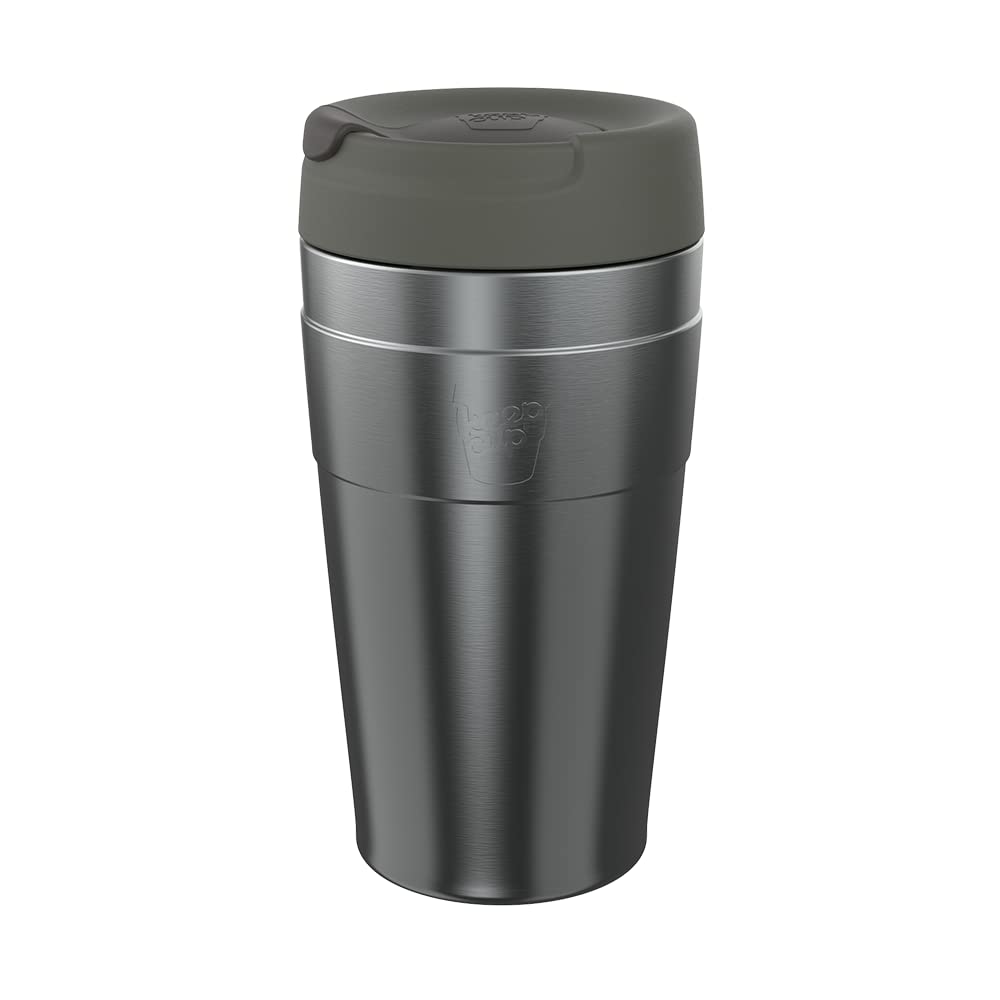KeepCup Helix Thermal | Reusable Stainless Steel Coffee Cup | Double-Walled, Vacuum Insulated, Travel Mug with Fully Sealed Twist-Fit Sipper Lid, BPA & BPS Free | Large 16oz / 454ml | Nitro Gloss