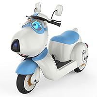 HOVER HEART Bernard Bear Ride-On Toy 6V/4.5Ah with LED 3 Wheels for Kids (Blue)