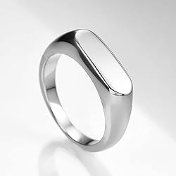 MYNENEY Stainless Steel Square Shape Signet Style