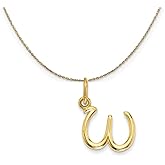 The Black Bow 14k Yellow Gold, Claire Mini Lower Case Initial W Necklace