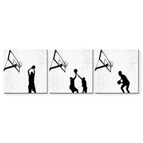 3 Panel Play Basketball Pictures Home Wall for...