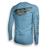 Performance Fishing Shirt Unisex Southern Fin UPF 50 Dri Fit Long Sleeve Apparel - Large, Mako Shark ( mako_l )