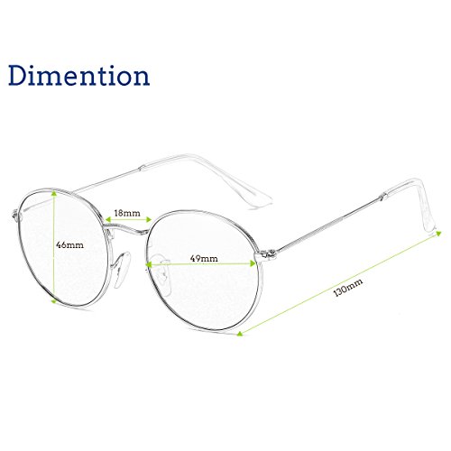 Dollger Lennon Style Vintage Circle Hippie Sunglasses with Polarized Lens (Crystal Green Lens+Gold Frame, Premium Polarized Lens)