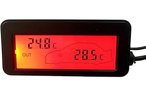 Car Thermometer, Compact, Portable, Digital – Stylish High-Performance Premium Inside Outside Temperature Indoor, Outdoor Sen