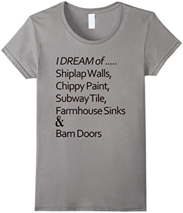 Women's Shiplap Walls Chippy Paint Subway Tile Farmhouse Sinks Shirt Large Slate