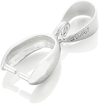 LolliBeads (TM) Beads Metal Pinch Clip Bail Bead Pendant Connector Jewelry Findings Silver Plated 7X20mm Pack of 50