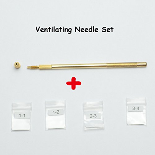 Luwigs 4 Size Ventilating Needles(1-1,1-2,2-3,3-4)+1 Brass Holder for Lace Wig Accessories 4Pcs Stainless Steel Needles Kit for Salon (Ventilating Needles Kit, One Set)