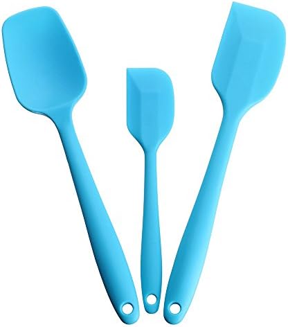 Silicone Spatula,Xpatee 3-piece 600ºF Heat-Resistant Non-stick Flexible Rubber Spatula Baking Spatula Spoon Scraper with Stainless Steel Core