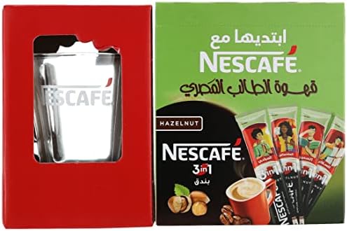 Nescafe 3In1 Hazelnut Multi Pack (24X18G) with Glass Mug Free