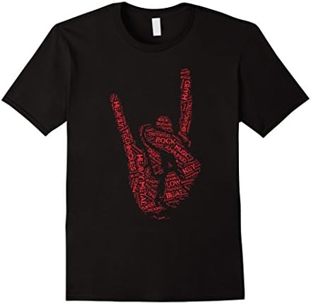 Mens Heavy Metal Devil Horn Hand T-Shirt 2XL Black