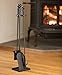 Uniflame T40140BK 4-Piece Fireset, Black