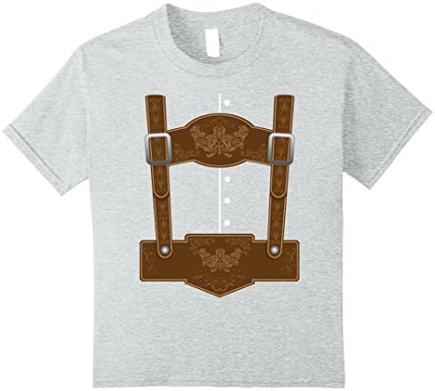 Kids Oktoberfest Lederhosen T-Shirt - Funny German Bavarian Shirt 8 Heather Grey