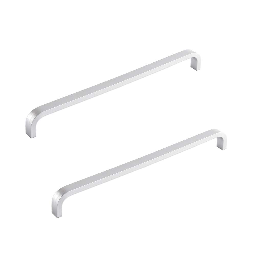 ANSIEDIO 2pcs Silver Aluminum Alloy Cabinet Cupboard Closet Wardrobe Door Drawer Knobs Pull Handles (192mm)