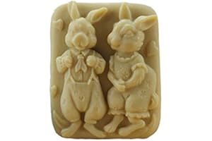 GRAINRAIN Rabbit Craft Soap Molds Silicone Candle Molds Soap Making Molds Resin Wax Mould (11220)