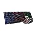 Alimao boutique Colorful Crack LED Illuminated Backlit USB Wired Rainbow Gaming Keyboard+Mousethumb 1
