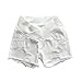 Women's Low Rise Wide Elastic Band Waist Pregnant Denim Shorts Maternity Short Jeans