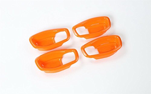 FMtoppeak 4 pcs Car Inner Door Handle Bowl Cover Trim Frame for Jeep Renegade 2014 UP Orange