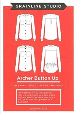 Grainline StudioArcher Button Up Pattern, Sleeve, Medium