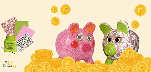 décopatch Medium Piggy Bank Mache, Brown, 26x19.5x22.5cm - Image 3