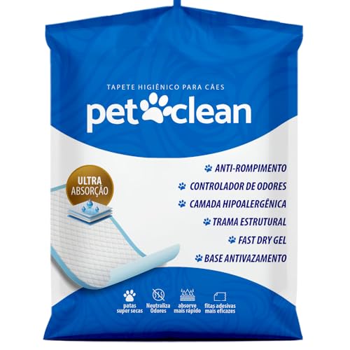 Tapete Higiênico Pet Clean Premium Cães Cachorro Xixi Ultra Absorção 60x55cm 30 Unidades